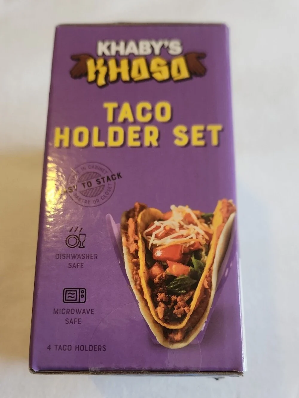 Khaby's Khassa Purple Taco Holder Set - Set of 4